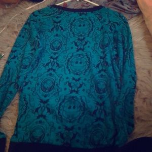 Teal nightmare before Christmas sweater
